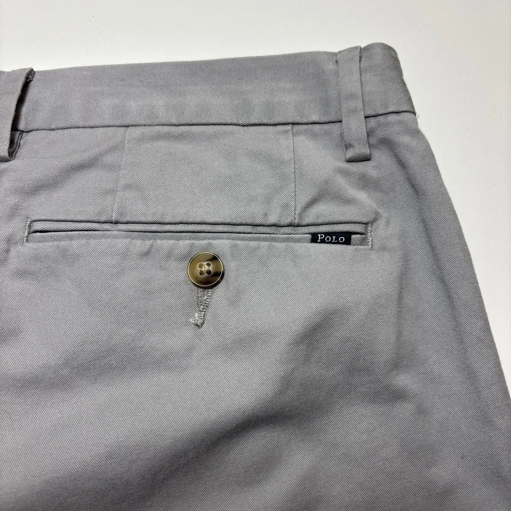 Polo Ralph Lauren Stretch Slim Fit Chino Pant Mens 34x32 Gray Cotton Twill - Picture 3 of 9